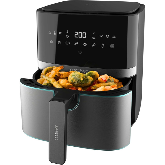 Фритюрниця Cecotec Cecofry Full 5500 Pro з аксесуарами. 1700 Вт, цифрова, без масла, з нержавіючої сталі, PerfectCook (5.5 л)