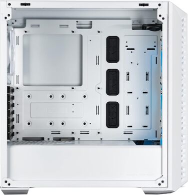 Корпус для ПК Cooler Master MasterBox 520 Mesh, Mid-Tower ATX, 3 встановлені вентилятори, кілька варіантів охолодження, сітчаста передня панель, бічна панель із загартованого скла, ARGB-контролер, білий