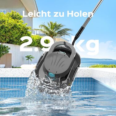 Робот-пилосос для басейну S1PRO 2026: автоматичне очищення, акумулятор, до 100 м², сірий