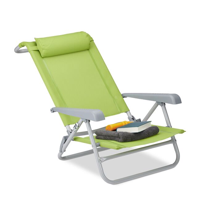 Розкладний шезлонг Relaxdays з подушкою для шиї