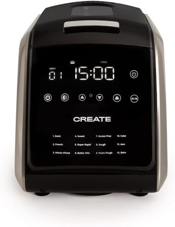 Хлібопічка CREATE Chef Bread, 850 Вт, 12 програм, LCD-дисплей, таймер 15 годин, з аксесуарами