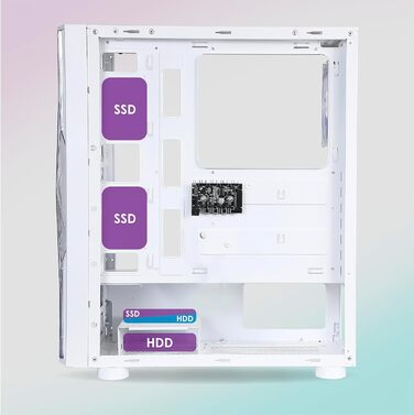 Корпус для ПК EMPIRE GAMING Diamond ATX, білий, ARGB, 4 вентилятори, фасад з плексигласу, бокова панель із загартованого скла, середній форм-фактор
