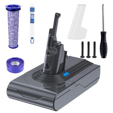 Акумулятор для пилососа Dyson V8 (6500mAh, Li-Ion) з фільтром - Оригінал, Замінний акумулятор для серій Animal, Absolute, Cord-Free, Fluffy