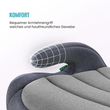 Дитяча автокрісло-підставка Jovikids ISOFIX, група 2/3, ECE R129, для дітей 15-36 кг, товстий знімний чохол, легко прати, сірий