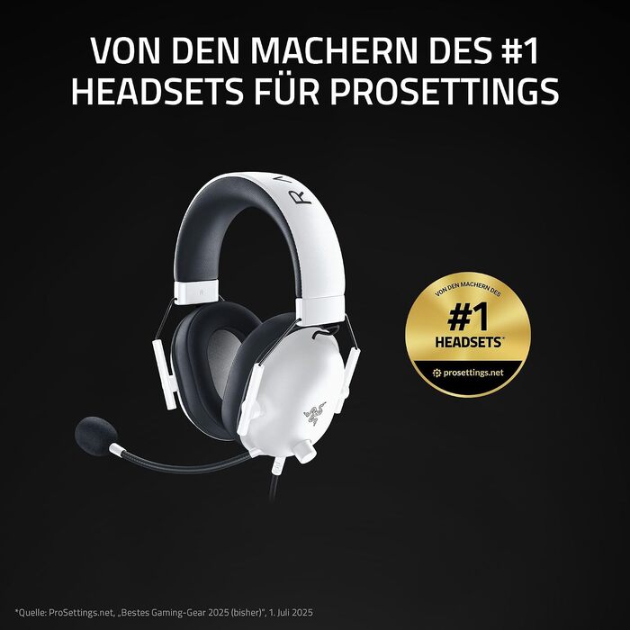 Ігрова гарнітура Razer BlackShark V2 X White — дротова навушники для кіберспорту, 7.1 Surround Sound, 50мм Triforce драйвери, мікрофон HyperClear Cardioid, білий колір