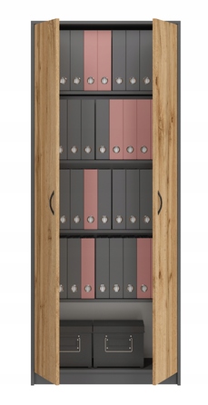 Стелаж SaraMeble 75 x 180 x 35 см, антрацит, дуб вотан, графіт