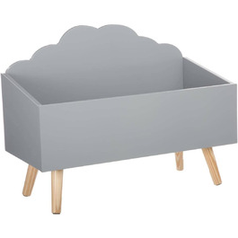 Дитяча скриня для іграшок Atmosphera Wolke сіра, 58x45x28 см