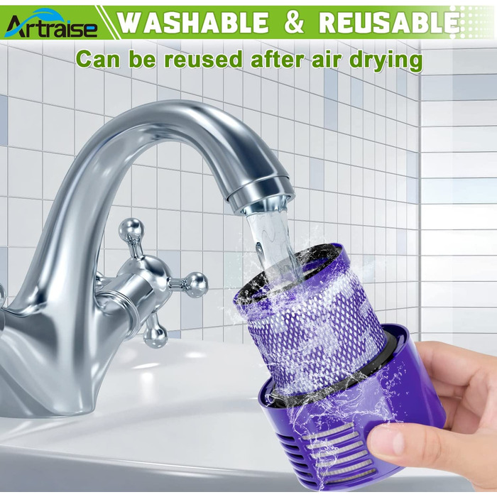 Миючий HEPA-фільтр Artraise V10 для Dyson V10 SV12 Cyclone Animal Absolute Motorhead, 4 шт., змінний фільтр для пилососа, заміна DY-969082-01