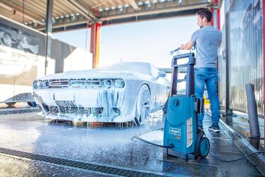 Мийка високого тиску Scheppach HCE2600 з набором аксесуарів 8 шт. 180 бар, 2400 Вт, 480 л/год, мобільний мийник з щіткою