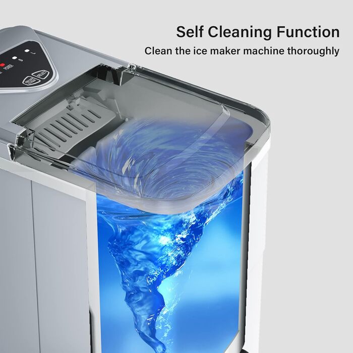 Льодогенератор побутовий з автоочищенням 15 кг/24год, срібний - Ice Maker для дому та офісу