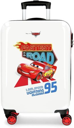 Дитяча валіза Disney Cars, жорсткий кейс ABS, 34x55x20 см, 32 л, 2,5 кг, 4 подвійних колеса, кодовий замок, ручна поклажа, мультиколор