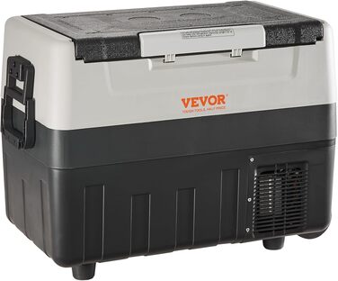 Автомобільний компресорний холодильник VEVOR 53L, переносна електрична морозильна камера 2-в-1 з двома зонами, 12/24В, 60Вт, сірий