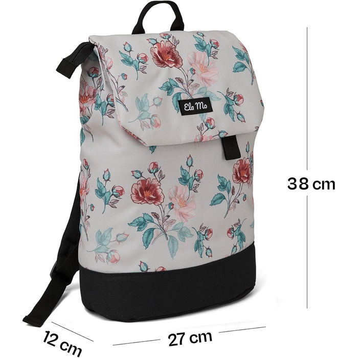 Жіночий рюкзак Ela Mo Daypack для ноутбука — протикрадіжний міський рюкзак для навчання, офісу та бізнесу (Roses For You)