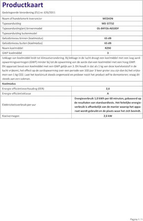 Мобільний кондиціонер Medion P901 з відведенням повітря 9000 BTU (3-в-1: охолодження, осушення, вентиляція), Wi-Fi, керування зі смартфона, режим сну, для приміщень до 32 м²