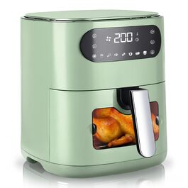 Аерофритюрниця Citybee XXL 10L (5L+5L) з двома камерами та вікном, Dual Zone Airfryer 2200W, сенсорне керування, таймер 24г, зелена