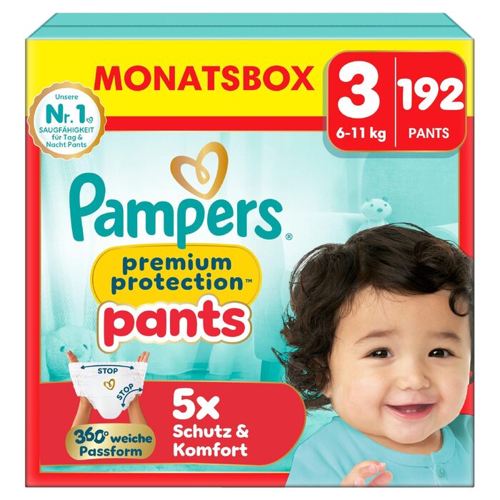 Підгузки-трусики Pampers Premium Protection Pants розмір 4 (9-15 кг), 168 шт, преміум-захист та комфорт