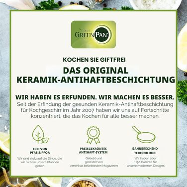 Набір керамічного посуду GreenPan Rio 16 предметів, антипригарне покриття без PFAS, каструлі та сковороди, бірюзовий та кремовий