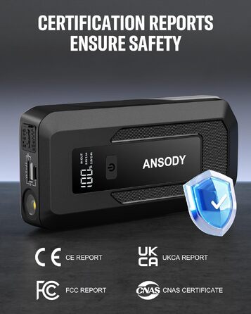 Бустерний пускач автомобіля 3000A Powerbank для авто 12V (до 10л бензин/8л дизель) з LED-ліхтарем та пусковими кабелями, сірий