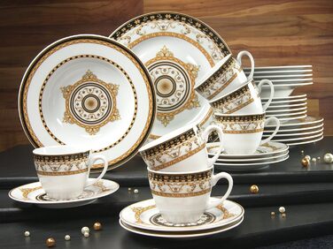Набір посуду Creatable Majestosa, 30 предметів, порцеляна, чорний, багатобарвний, 38x30x35 см