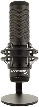 HyperX QuadCast S – RGB USB конденсаторний мікрофон для ПК, PS4, Mac, із захистом від вібрацій та ударів, поп-фільтром, для ігор, стрімінгу, подкастів, Twitch, YouTube, Discord