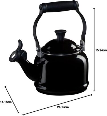Емальований чайник Le Creuset Demi з карбонової сталі, 1.1 л, чорний глянцевий
