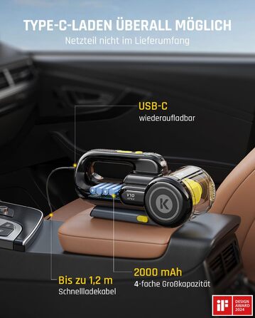 Акумуляторний ручний пилосос Fanttik Fold V10 APEX Pivot для авто та дому, потужність 17 000 Па, LED-дисплей, з гнучким шлангом та щіткою для шерсті тварин