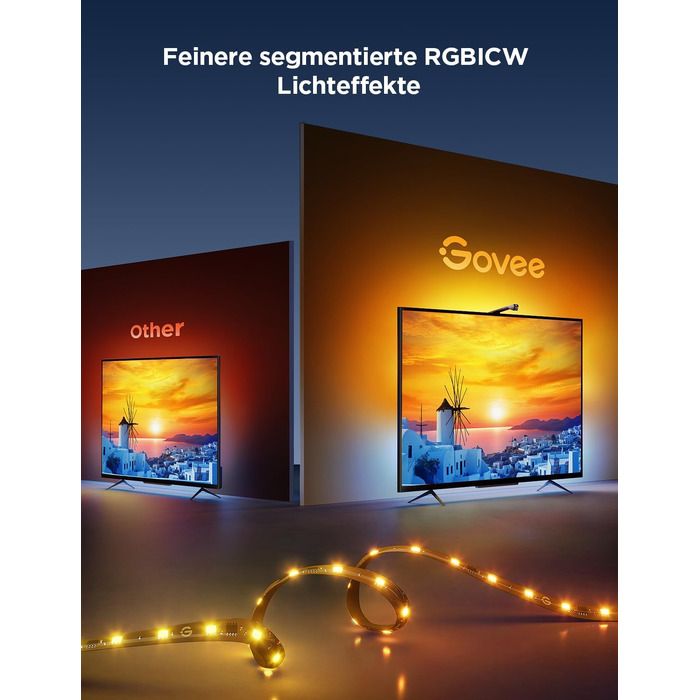 Розумна LED-підсвітка для телевізора Govee TV Backlight 3 Lite з Fish-Eye корекцією, для ТВ 55-65 дюймів (3.6м)