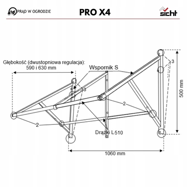 Регульований підставець з полицею PRO X4 PLUS для чотирьох шин, вантажопідйомність 220 кг, 250 мм