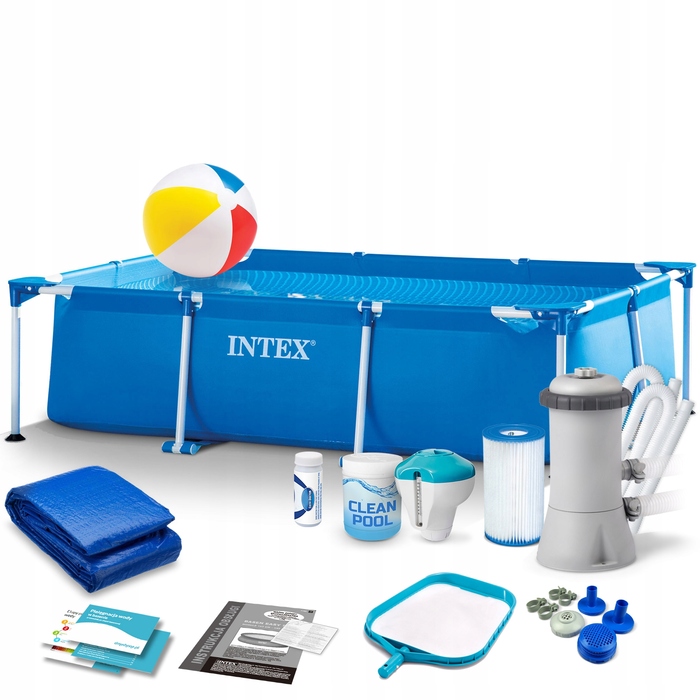 Каркасний прямокутний басейн Intex 220 x 150 см