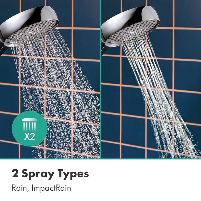 Душова лійка Hansgrohe Activera Select S EcoSmart (8 л/хв) з 2 режимами струменя, антивапняним покриттям, хром, 28033000