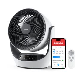 Вентилятор USB SwitchBot настільний з акумулятором, тихий (24 дБ), сумісний з Alexa/Google/Siri (потрібен хаб), 4 режими, таймер 9 год
