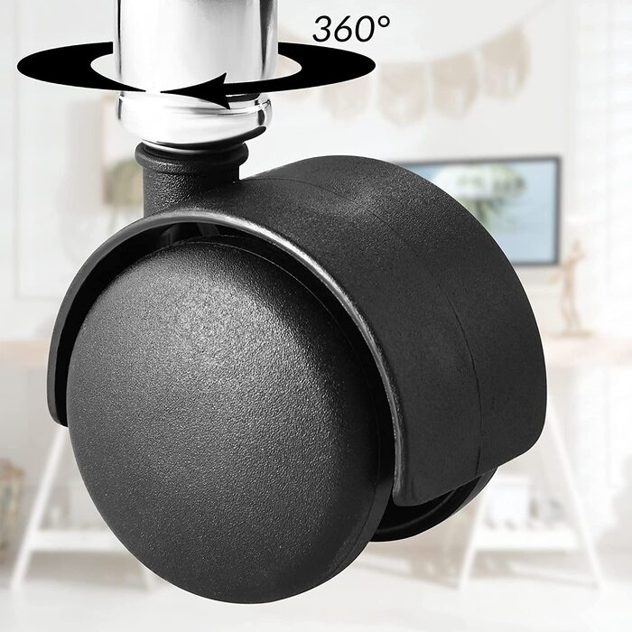 Стілець-ролик Casaria® з регульованою висотою, обертанням на 360°, м'якою подушкою, для кухні та офісу, сірий
