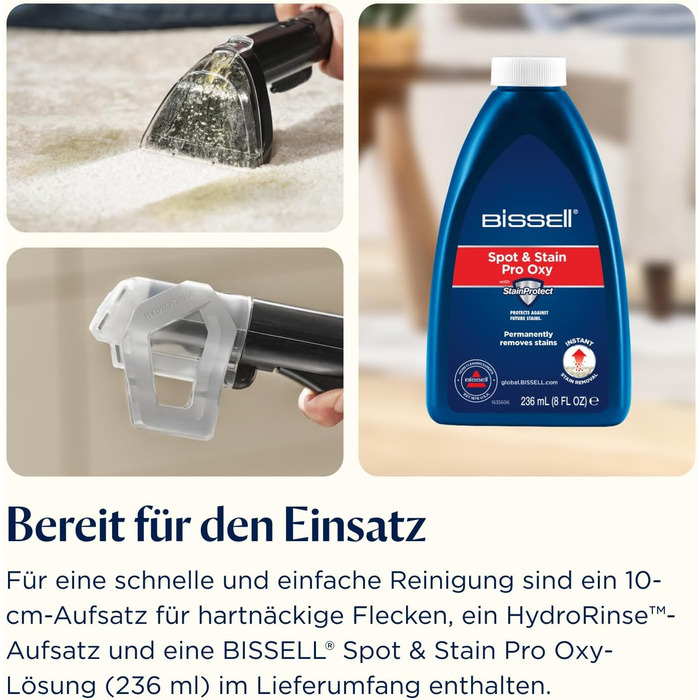 BISSELL SpotClean ProHeat Advanced - професійний мийник килимів та м'яких меблів, 1125W, з кабелем, 3924N