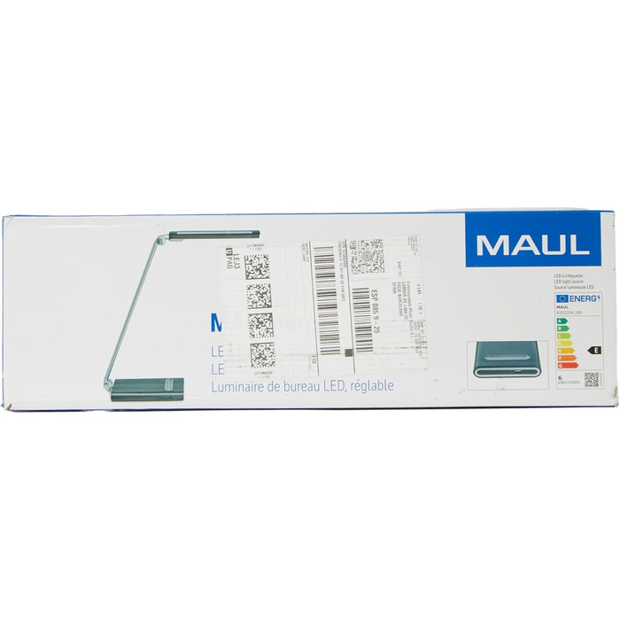 Світлодіодна настільна лампа Maul Maulpure, димована, офісна, денне світло, USB зарядка для смартфона/годинника, 7-ступінчастий димер, сенсорне керування, срібляста