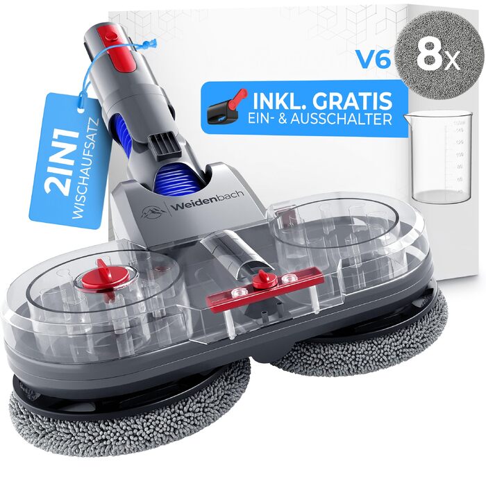 Насадка для вологого прибирання Dyson (V6) - електричний віник-пилосос, моп з резервуаром для води, 8 змінних мопів