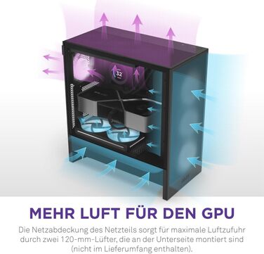 NZXT H5 Flow RGB 2024 – компактний ATX корпус для геймінгу з високим повітряним потоком, F360 RGB, підтримка радіаторів 360 мм (фронт) і 240 мм (верх), загартоване скло, чорний