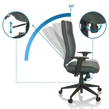 Офісне крісло / поворотне крісло PRO-TEC 300 тканина антрацит hjh OFFICE