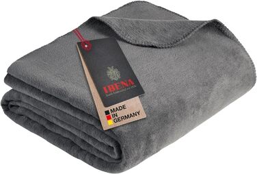 Ковдра Ibena Malaga Bio 150x200 см – 100% бавовна, темно-сіра, вироблено в Німеччині