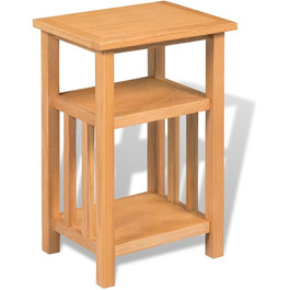 Журнальний стіл vidaXL з полицею для газет, масивний дуб, 27x35x55 см