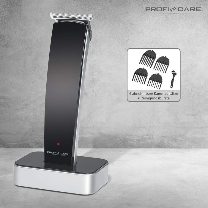 Машинка для стрижки волосся та бороди ProfiCare PC-HSM/R 3051, нержавіюча сталь, 5 довжин, чорна/срібляста, Direct Drive
