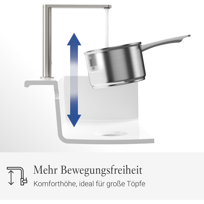 Кухонний змішувач Villeroy & Boch Finera, висота 251 мм, масивна нержавіюча сталь, круглий