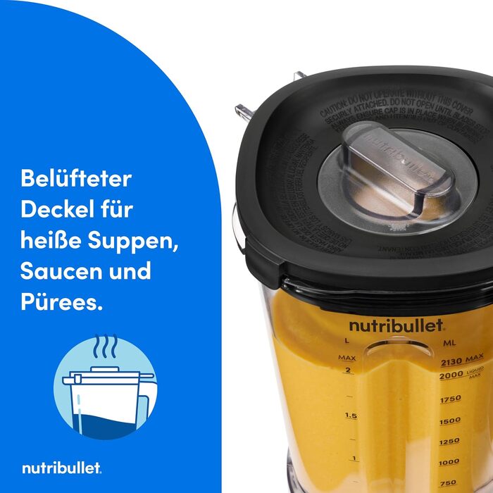 Стаціонарний блендер Nutribullet SmartSense Mixer Combo NBF550DG, 1500Вт, з чашею 1.9л та стаканами 700/900мл, 5 швидкостей, пульсаційний режим, чорний