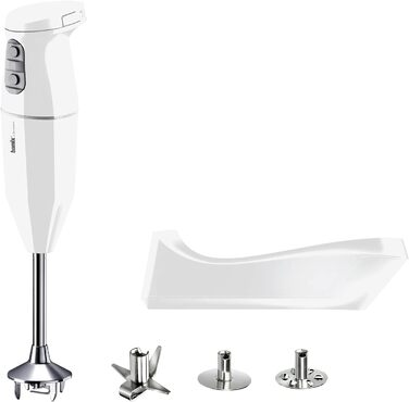 Бездротовий блендер bamix cordless PLUS, 250 Вт, 3 швидкості, набір з мультиножем, вінчиком і диском для збивання, нержавіюча сталь, Швейцарія, білий
