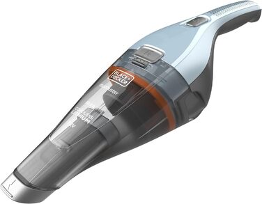Акумуляторний ручний пилосос BLACK+DECKER Dustbuster NVC215W, 7,2 В, безмішковий, бездротовий, широка насадка, контейнер для пилу, що миється, насадка для щілин, зарядна станція з кріпленням на стіну, небесно-блакитний