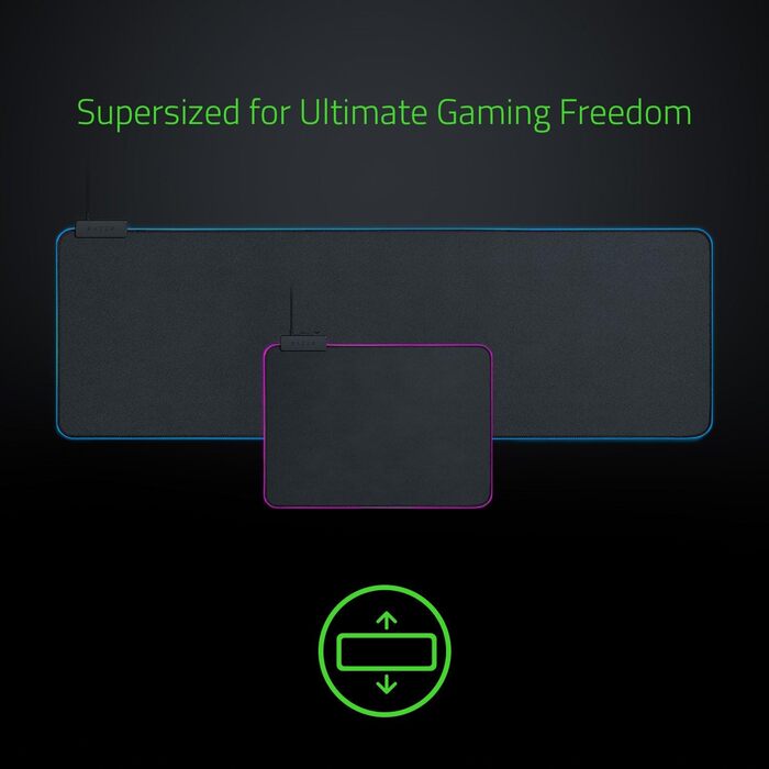 Килимок для миші Razer Goliathus Extended Chroma - великий, RGB, з тканиною поверхнею, чорний