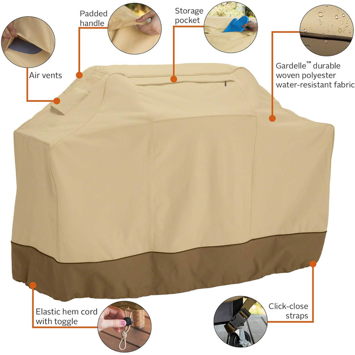 Водонепроникний чохол Classic Accessories Veranda для середнього грилю, захисна покривало 132x60x111 см, гарантія 3 роки