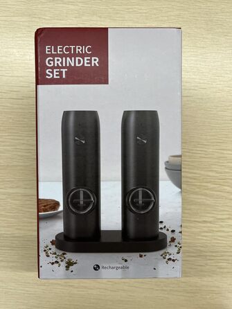 Електрична млинниця для солі та перцю Viitech 2-в-1, USB, регульоване помел, LED підсвітка, набір електричних млинів для спецій