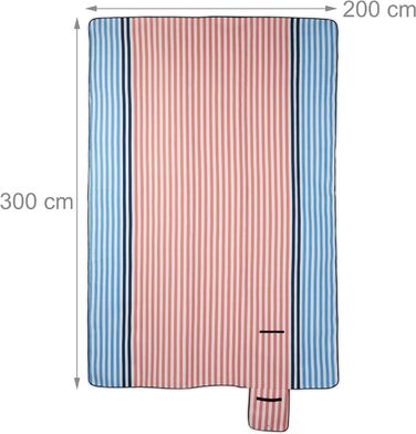 Пікнікова ковдра Relaxdays XXL 200x300 см, водонепроникна, флісова, термоізоляційна, для пляжу, різнокольорова, поліестер, алюміній, піноматеріал