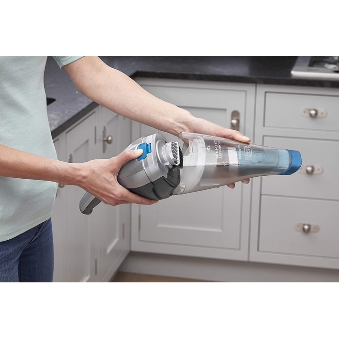 Пилосос ручний акумуляторний Black+Decker Dustbuster NVC215WA-QW, безмішковий, 7,2V, насадки для щілин і м'яких меблів, настінна зарядка, 385 мл, кобальтово-синій