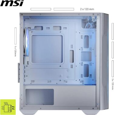 Корпус для ПК MSI MAG Forge M100R White, білий, ігровий, з підсвіткою RGB